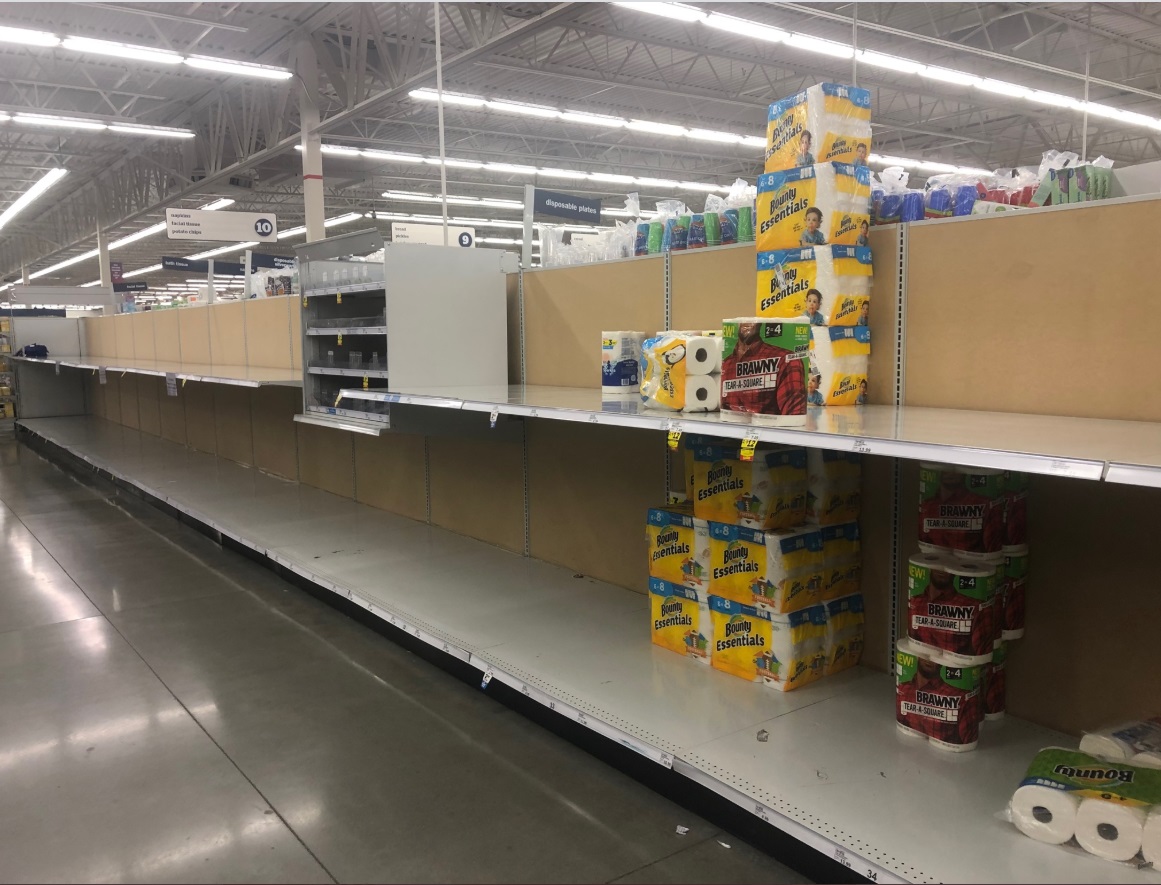 PHOTO Illinois Wal-Mart Only Has Paper Towels Left Due To Corona Virus Panic Buying