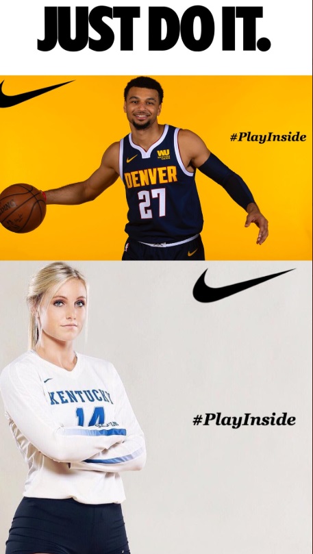 PHOTO Jamal Murray Just Do It Nike Social Distancing Play Inside Meme