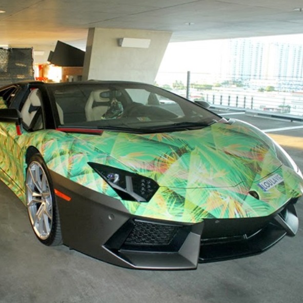 PHOTO Lebron James' Palm Tree Colored Lamborghini Adventador