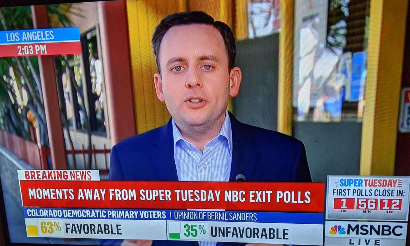 PHOTO MSNBC Deliberately Chanting Colors On Results Of Exit Polls To Make Bernie Sanders Appear Unfavorable