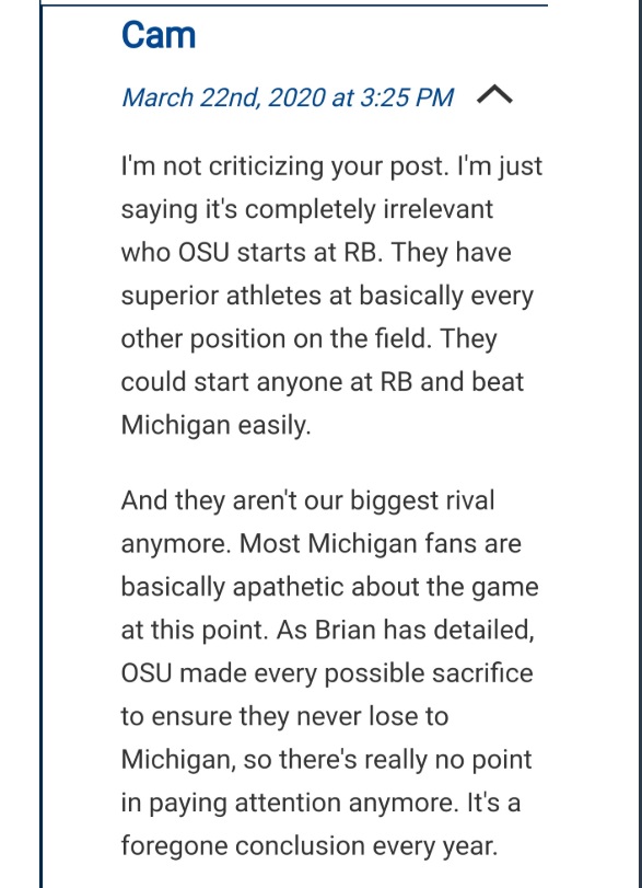 PHOTO Michigan Fans Saying They Hate Their Team And UM Should Leave Big 10 After Trey Sermon Joins Ohio State