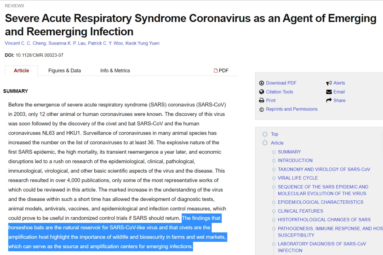 PHOTO Microbiology Review Predicted Corona Virus Outbreak Due To People In China Eating Bats