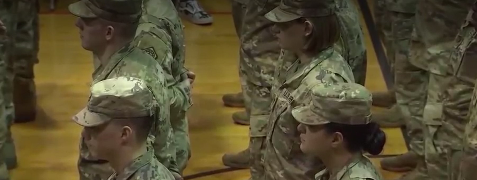 PHOTO National Guard Lined Up Receiving Word To Help During Corona Virus Pandemic