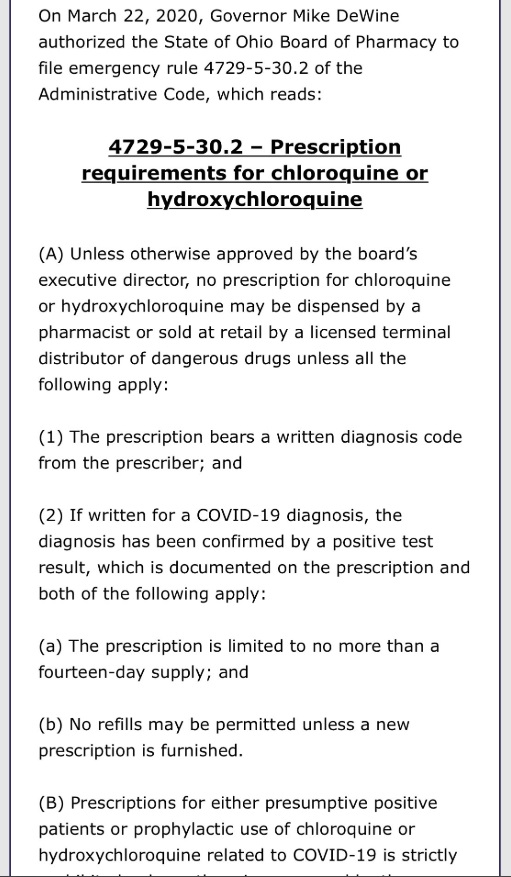 PHOTO Requirements For Chloroquine Prescription In Ohio