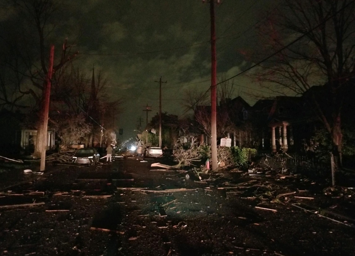 PHOTO Roads In Nashville Blocked With Debris After Tornado Hits