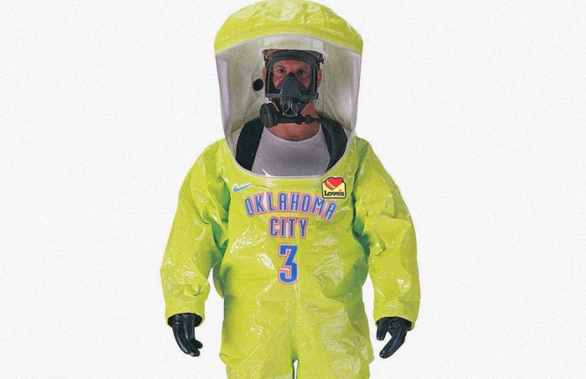 PHOTO Russell Westbrook Corona Virus Space Suit To Avoid Getting Virus