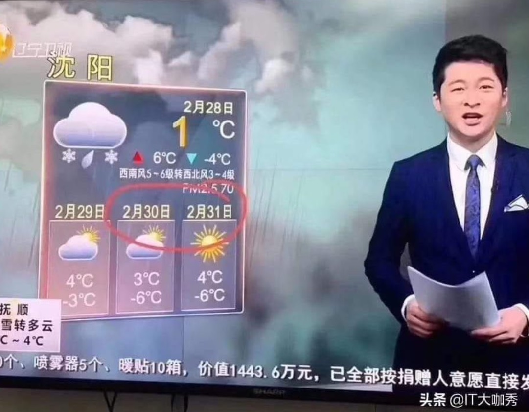 PHOTO Shenyang Weather Report Shows It Has Remained February Even Though It's March