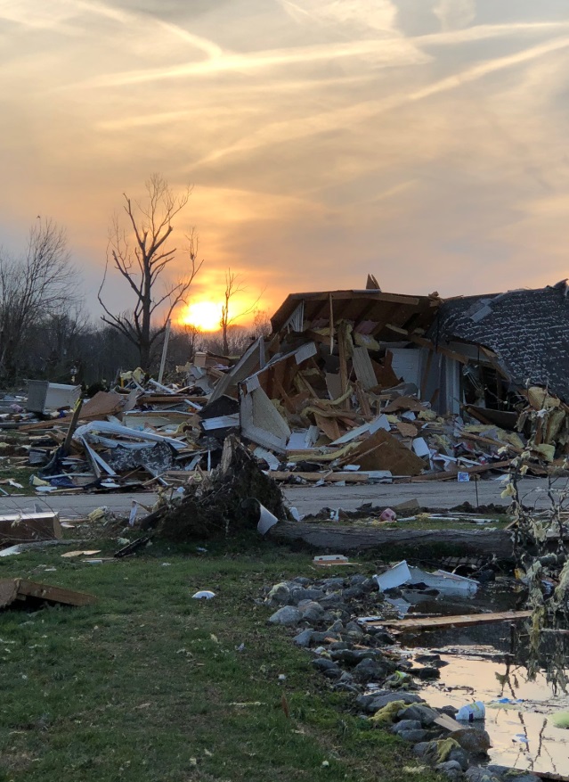 PHOTO Sun Sets On Cookeville Tennessee As Debris Lays Everywhere