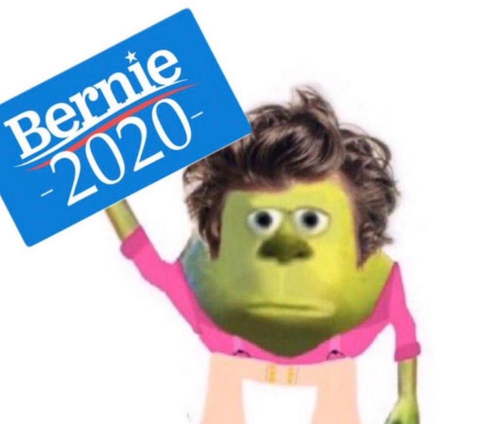 PHOTO TV Character Holding Up Bernie 2020 Sign