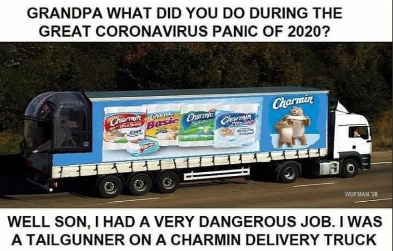 PHOTO Toilet Paper Delivery Truck Corona Virus Meme