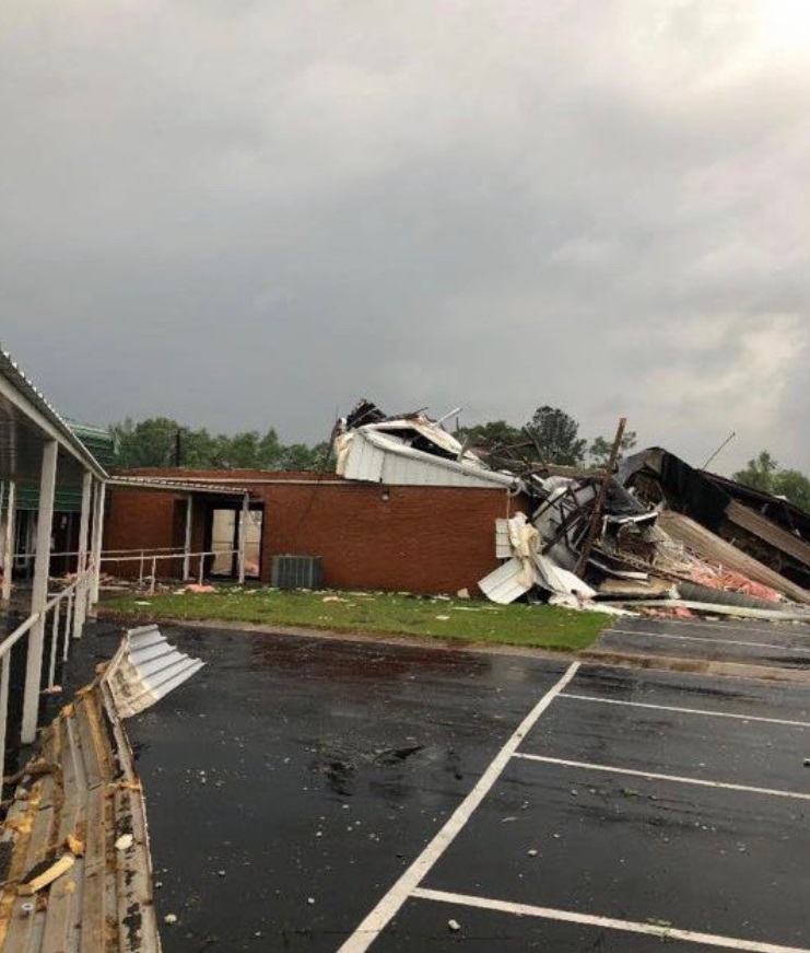 Close Up View Of Tornado Wiping Out Soso Baptist Church Near Luarel Mississippi 