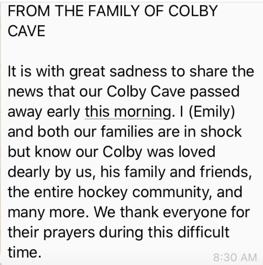 PHOTO Colby Cove's Family On Cause Of Death