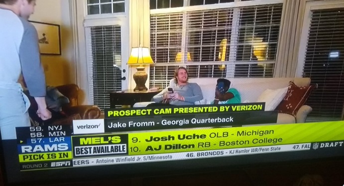 PHOTO ESPN NFL Draft Coverage Shows Tyler Fromm When They Told Everyone They Were Showing His Brother Jake Fromm