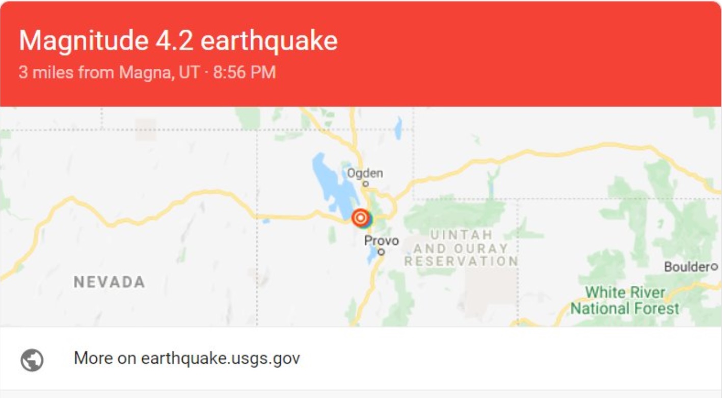 PHOTO Earthquake In Utah Tonight
