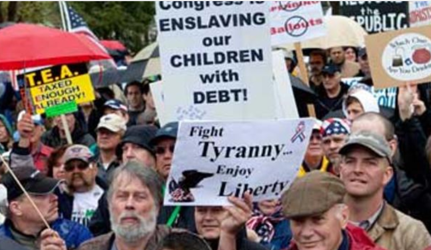 PHOTO Fight Tyranny Enjoy Liberty Sign At Fire Fauci Rally