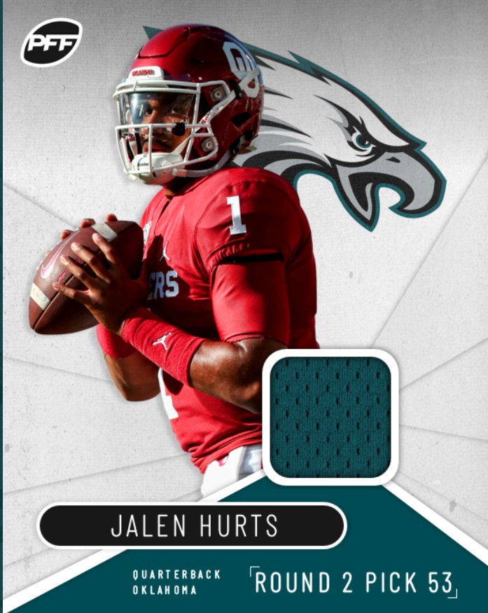 PHOTO Jalen Hurts Philadelphia Eagles Trading Card