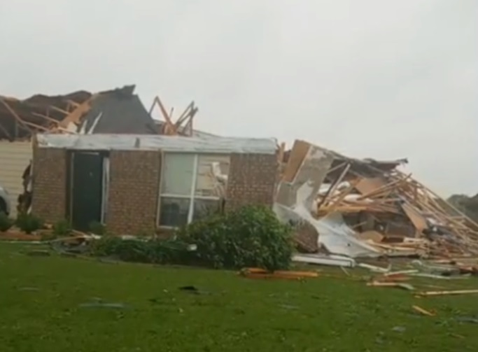 PHOTO Just One Wall Standing From Tornado That Hit Monroe Louisiana