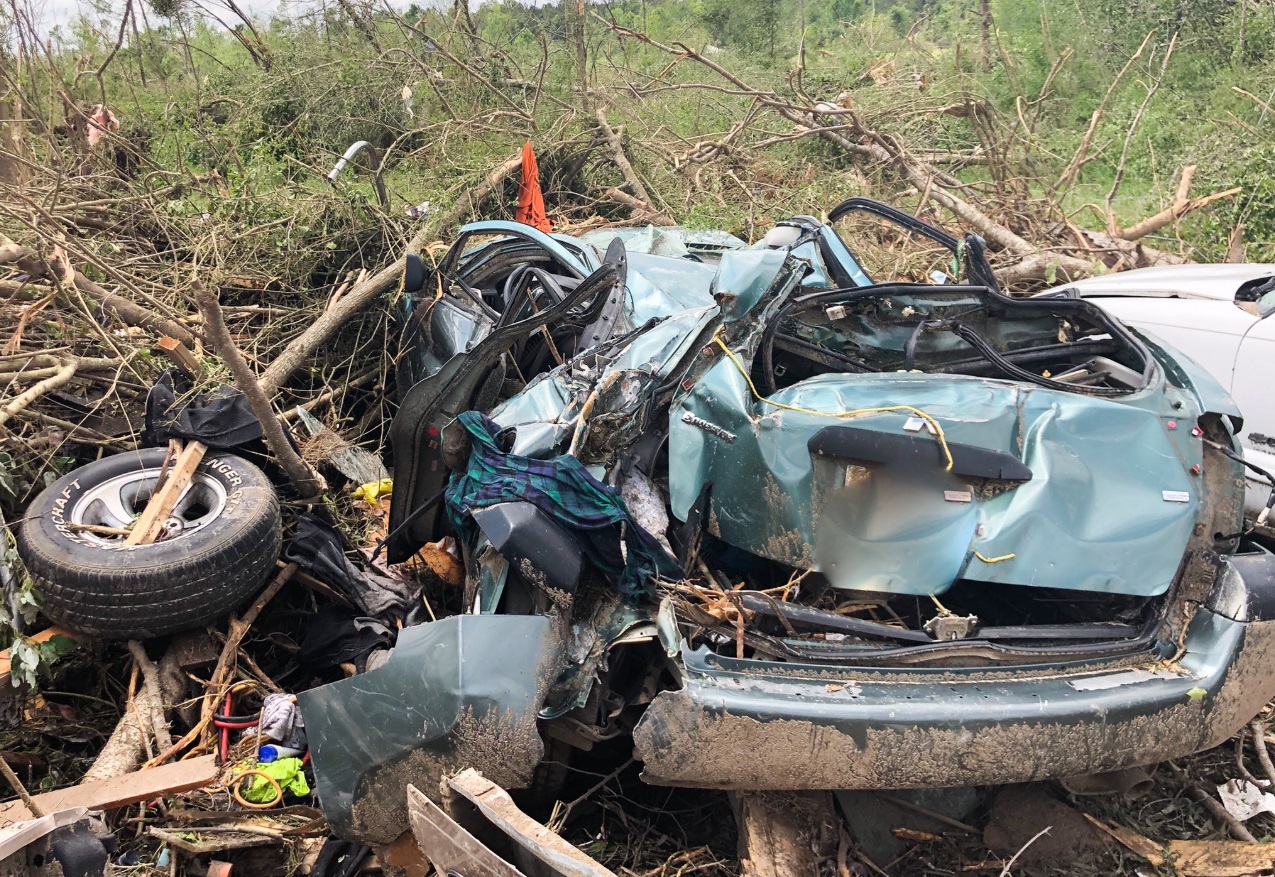 PHOTO Laurel Mississippi Tornado Threw Trucks And Vehicles Over A Hundred Yards