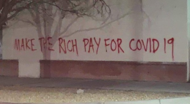 PHOTO Make The Rich Pay For COVID19 On Wall In Albuquerque