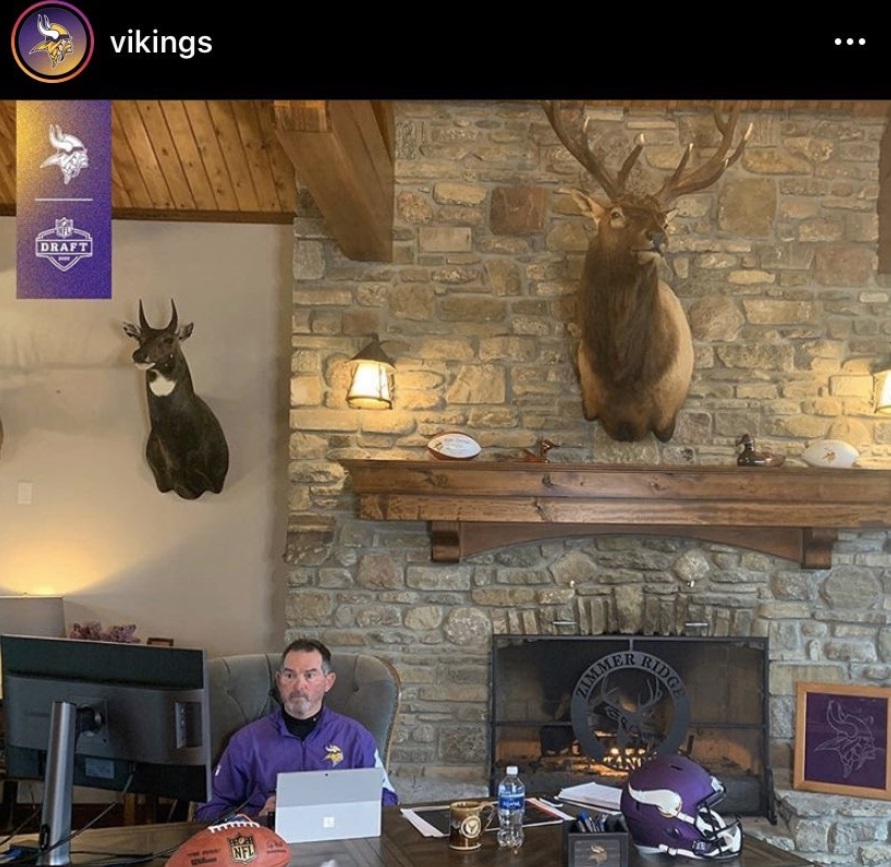 PHOTO Mike Zimmer Has Multiple Dead Deer On His Wall Inside His Home