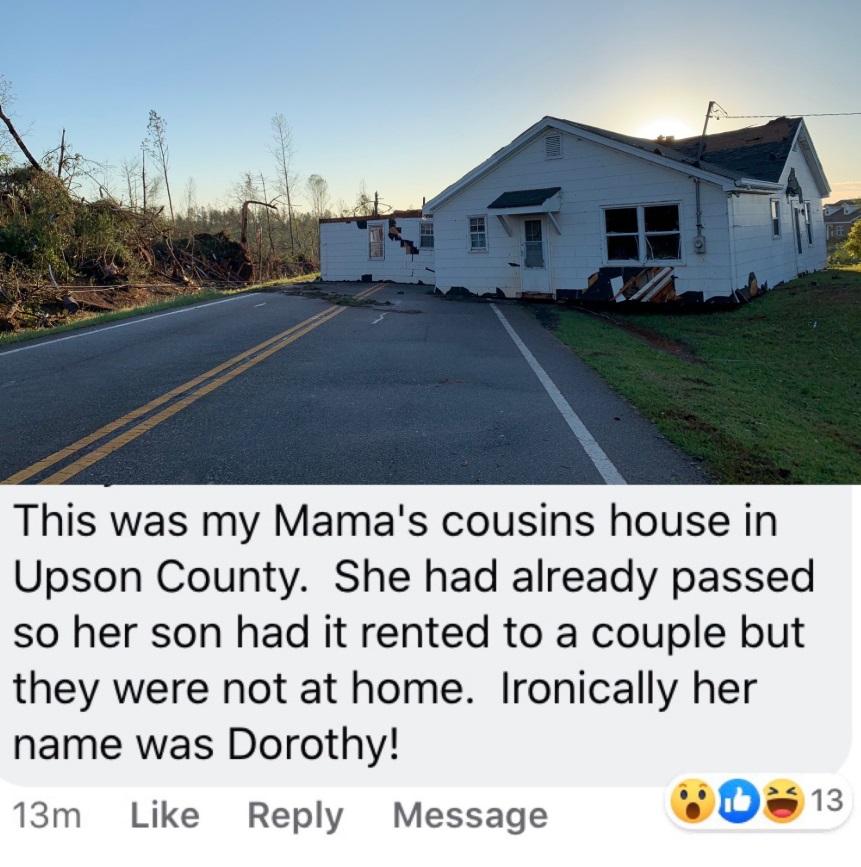 PHOTO One Story House In Upson County Georiga Carried Into Road By Tornado