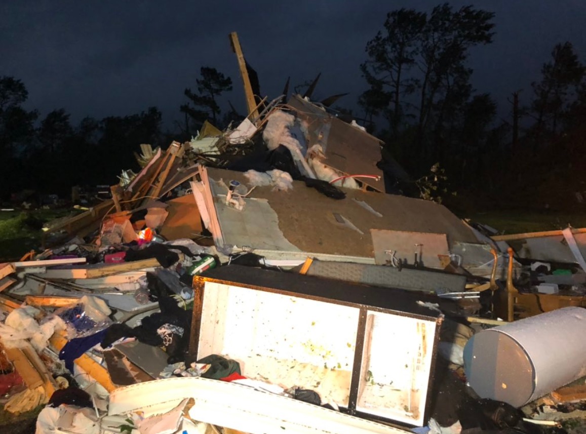 PHOTO Soso Mississippi Leveled By Tornado And Trees In The Roads 