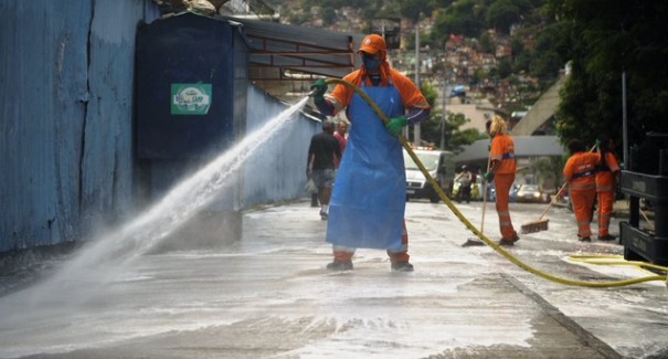 PHOTO Streets In Brazil Getting Sanitized With Hoses