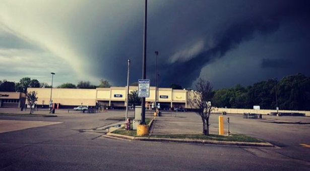 PHOTO Tornado Hoovering Over Building In Russellville