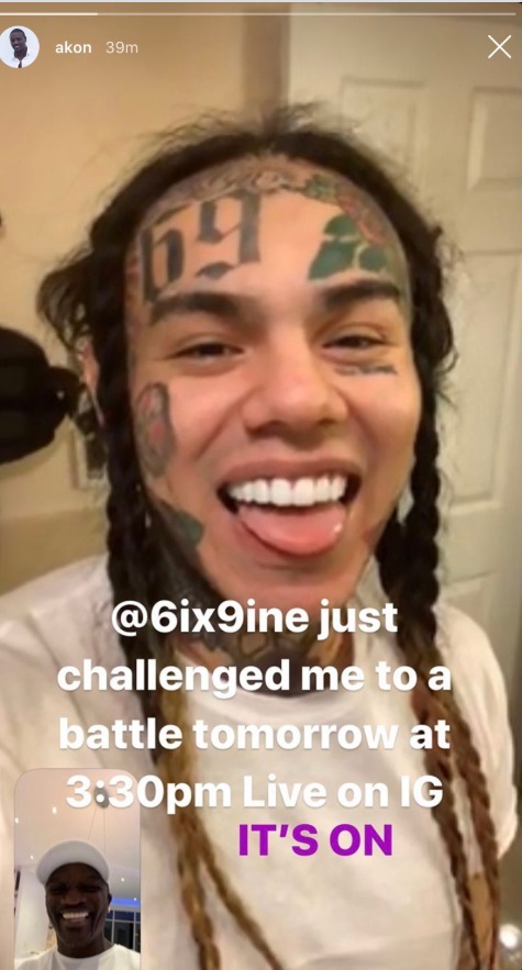 PHOTO 6ix9ine Challenges Akon To Battle On Sunday