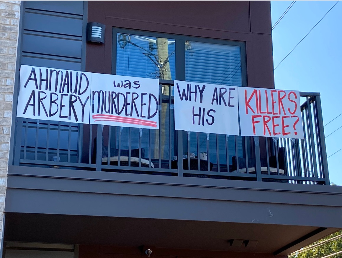 PHOTO Ahmaud Arbery Was Murdered Sign In Arizona Before His Killers Were Arrested