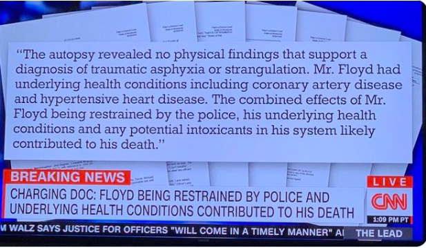 PHOTO Charging Document Says George Floyd Died Of Underlying Health Conditions And Not Strangulation