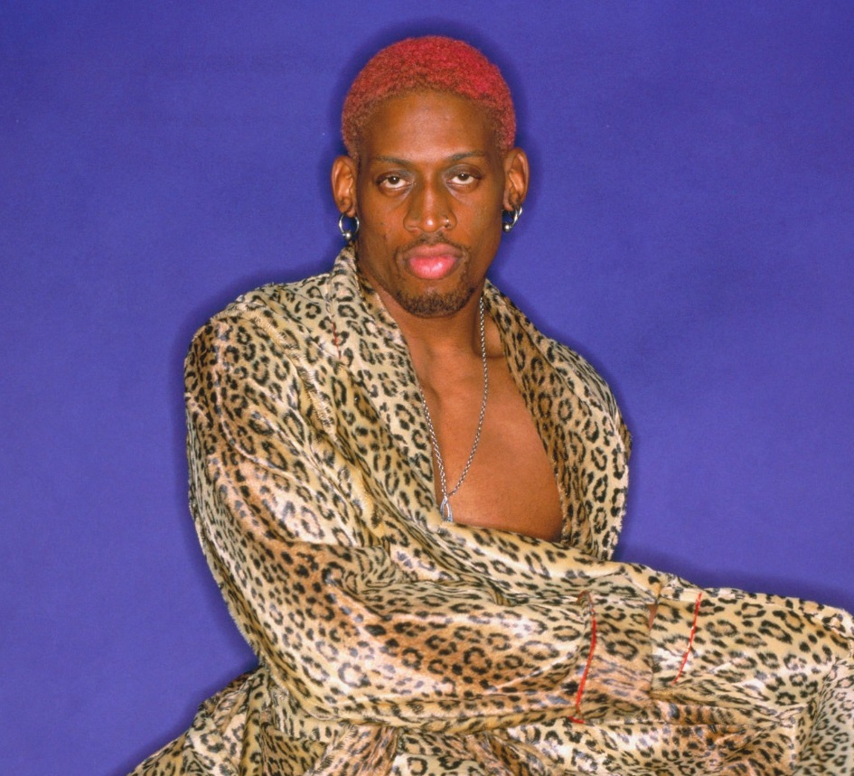 PHOTO Dennis Rodman Wearing Big Cat Prints