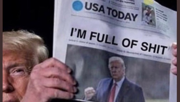 PHOTO Donald Trump Holding USA Today Front Page That Says I'm Full Of Sht