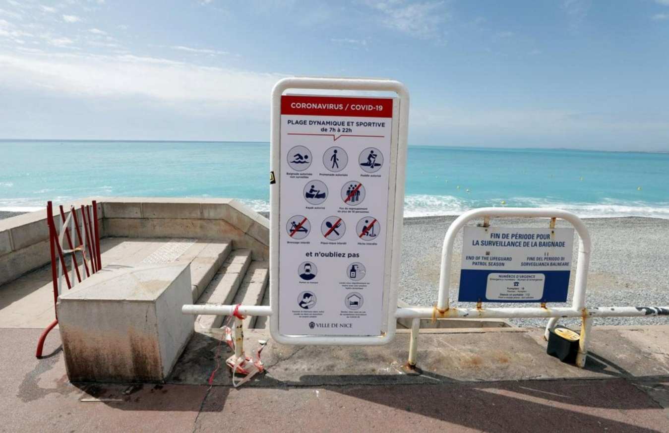 PHOTO France Beaches Closed Due To Corona Virus