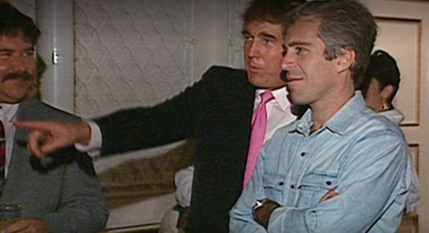 PHOTO Jeffrey Epstein Smirking As Donald Trump Points Out Attractive Female