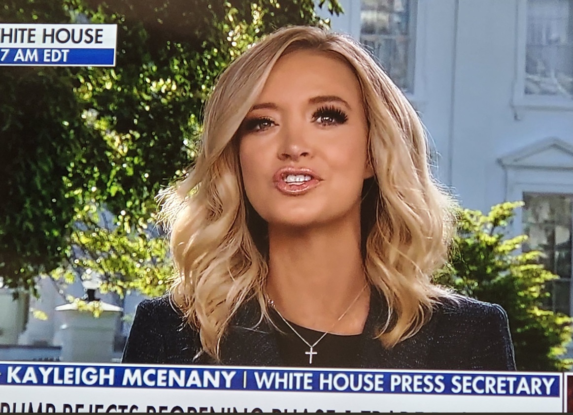 PHOTO Kayleigh McEnany Looking Like A Cute Bae Wearing Glossy Lipgloss On Grassy White House Lawn