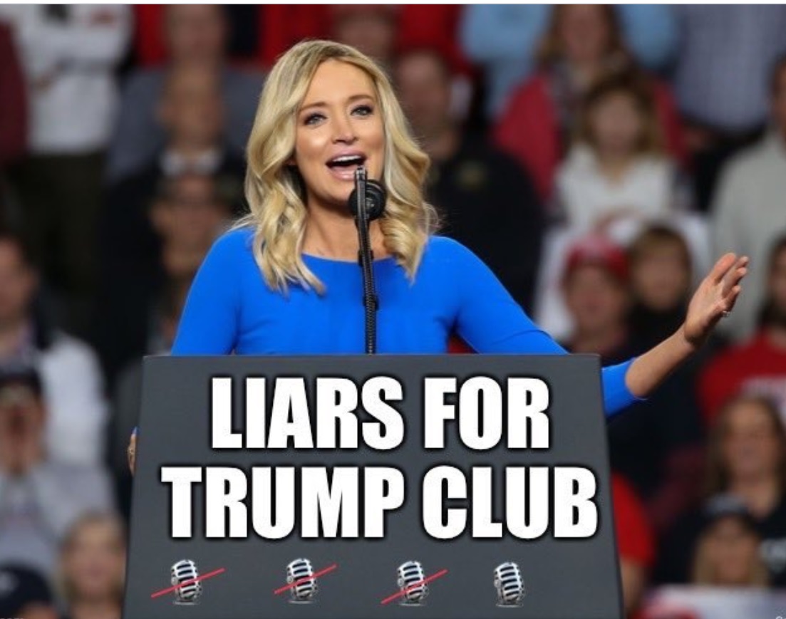 PHOTO Kayleigh McEnany Speaking From A Liars For Trump Club Podium