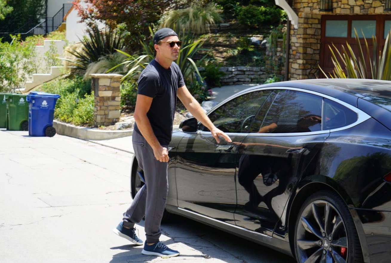 PHOTO Leonardo DiCaprio Getting In His Tesla Model S Monday