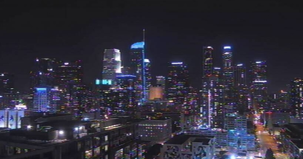 PHOTO Los Angeles Lit Up Blue Tonight