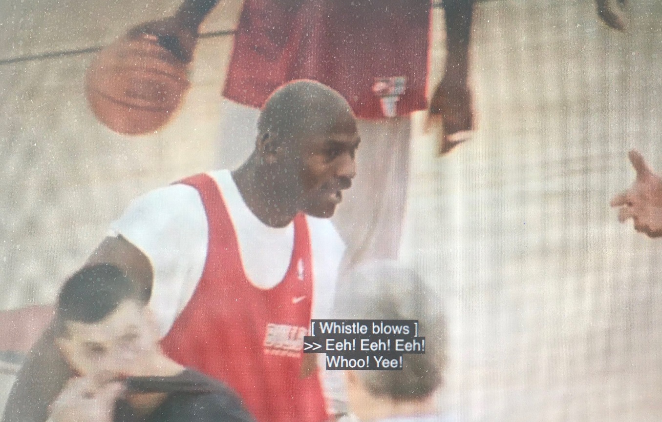 PHOTO Michael Jordan Giddy At Practice When The Whistle Blows