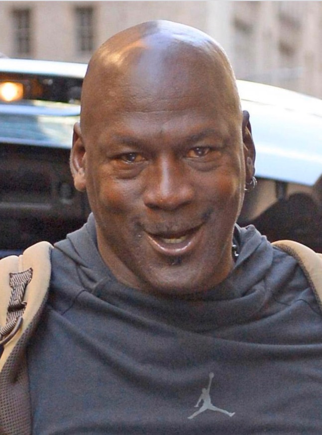PHOTO Michael Jordan Smiling With Yellowish Red Eyes Like He Was Hungover Last Night