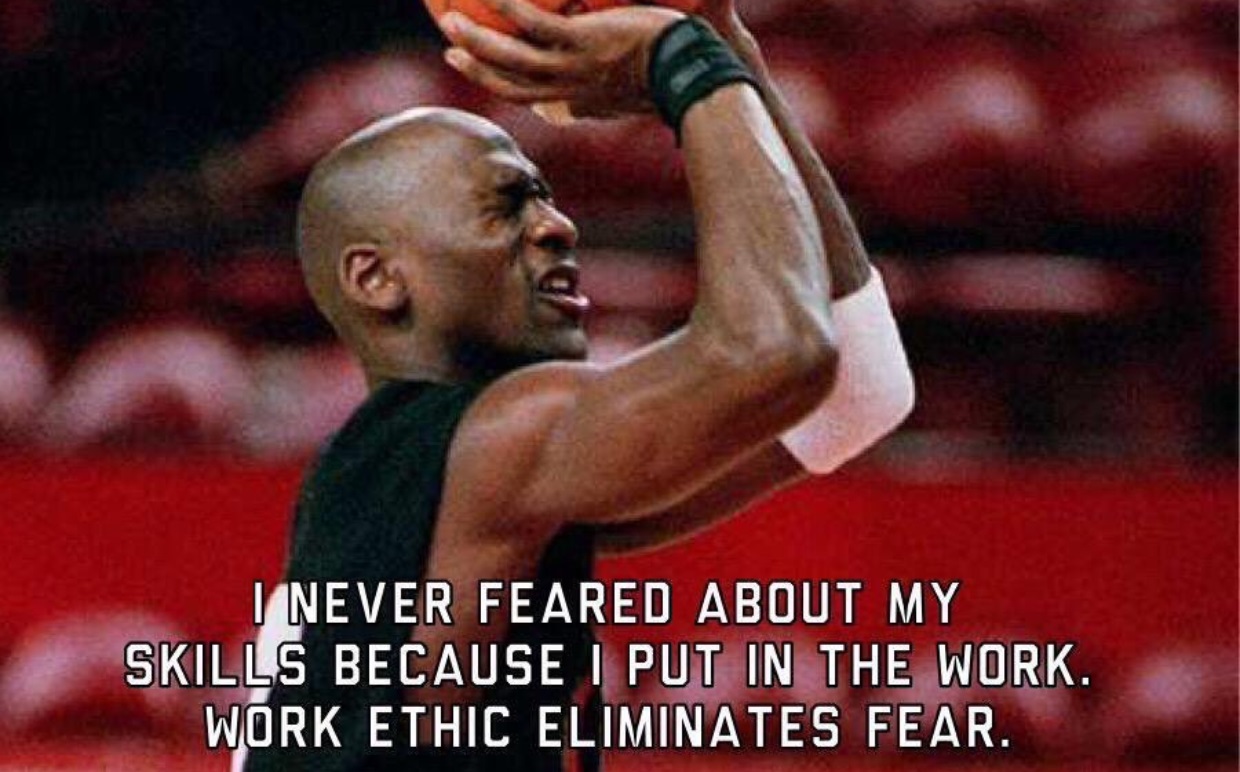 PHOTO Michael Jordan Syas Work Ethic Eliminates Fear