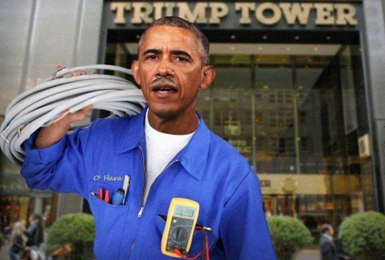 PHOTO Obama Working Outside Trump Tower Meme