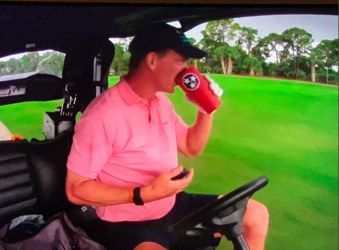 PHOTO Peyton Manning Drinking Out Of Red Coffee Mug At The Match