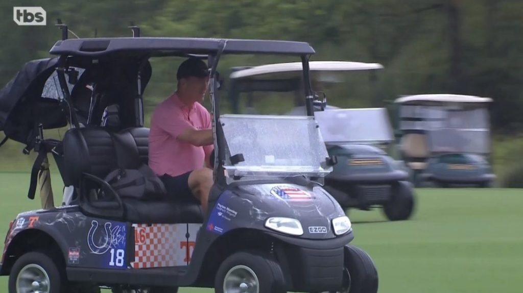 PHOTO Peyton Manning Had Every Team He Ever Played For Plus His Sponorships On His Golf Cart For