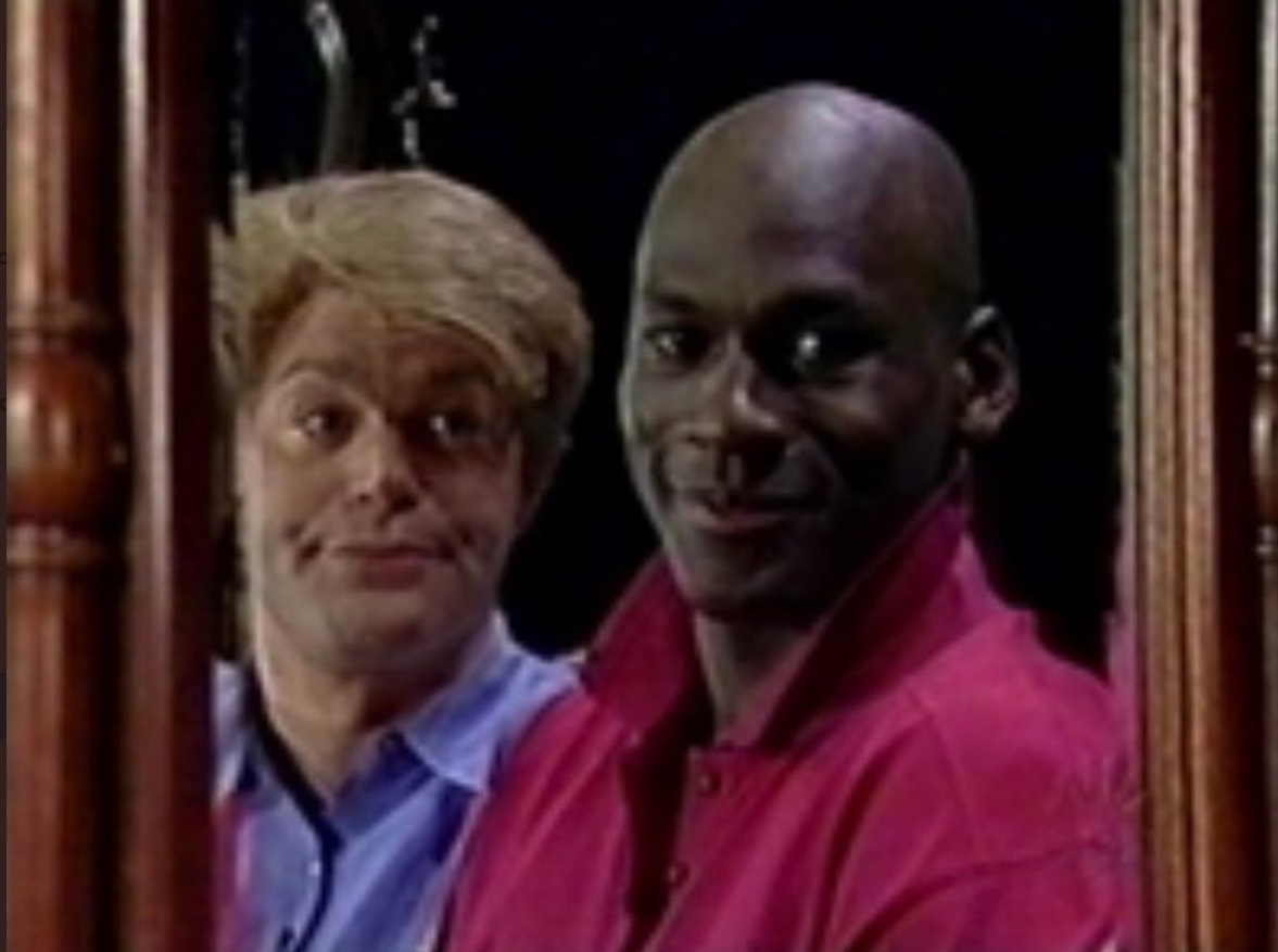 PHOTO Stuart Smalley Sneaking Up On Michael Jordan