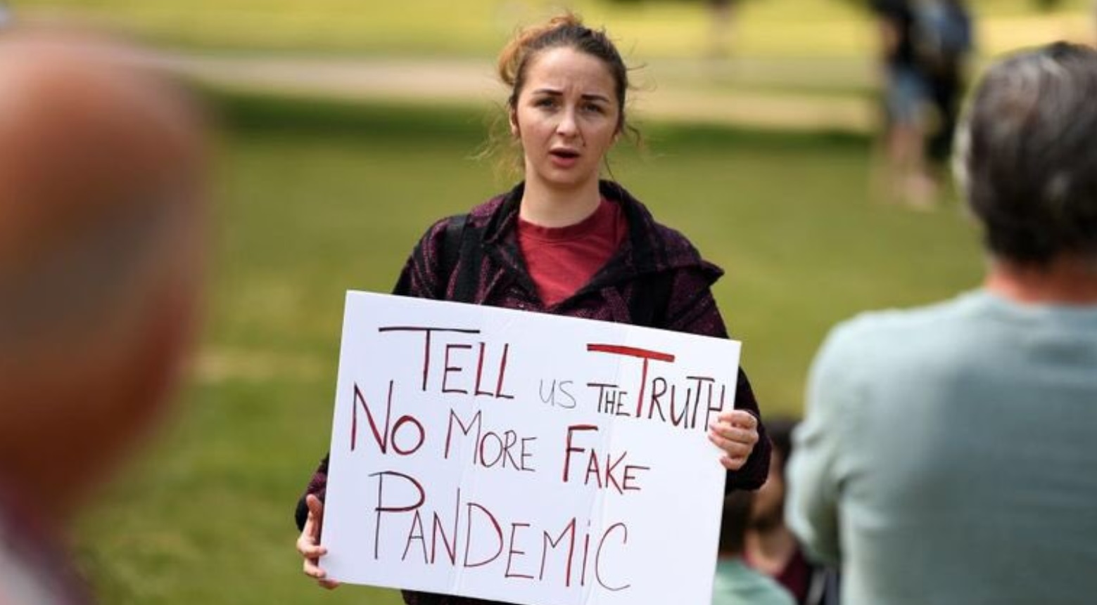 PHOTO Tell Us The Truth No More Fake Pandemic Sign In Hyde Park