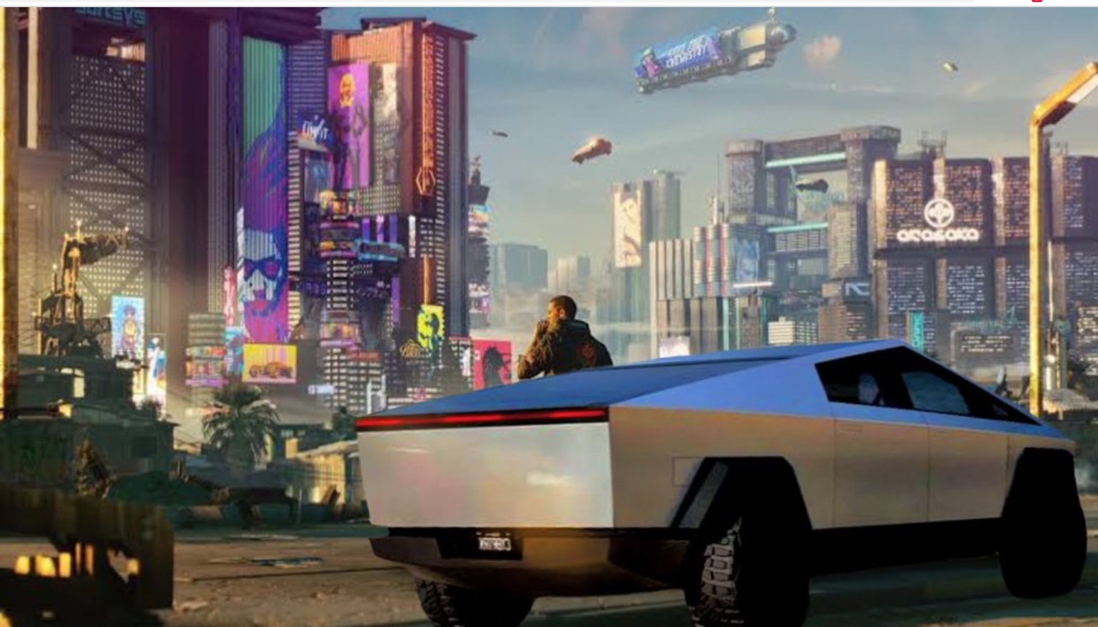 PHOTO Telsa Cybertruck Fits Right Into Futuristic Game