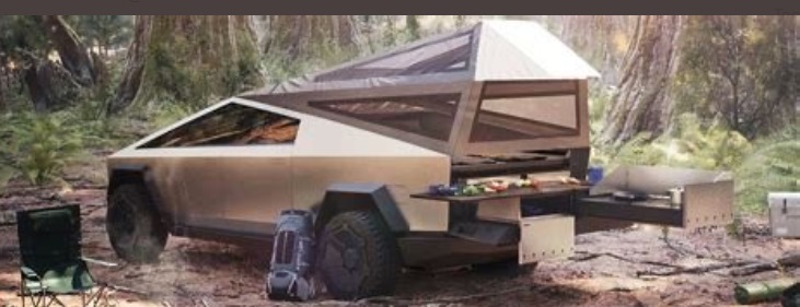 PHOTO Tesla Cybertruck Camper With Custom Food Table