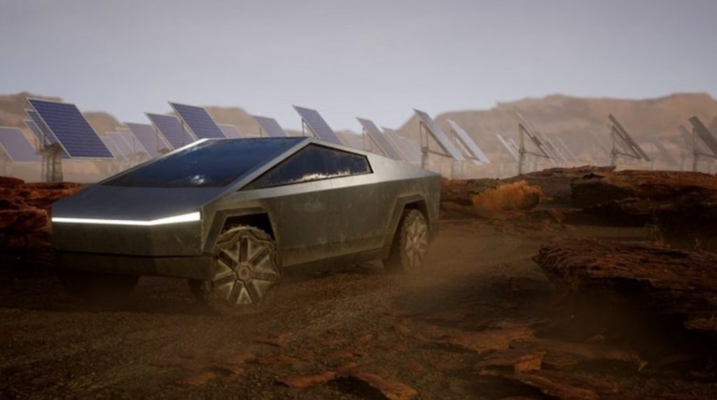 PHOTO Tesla Cybertruck Parked In Texas Surrounded By Solar Panels